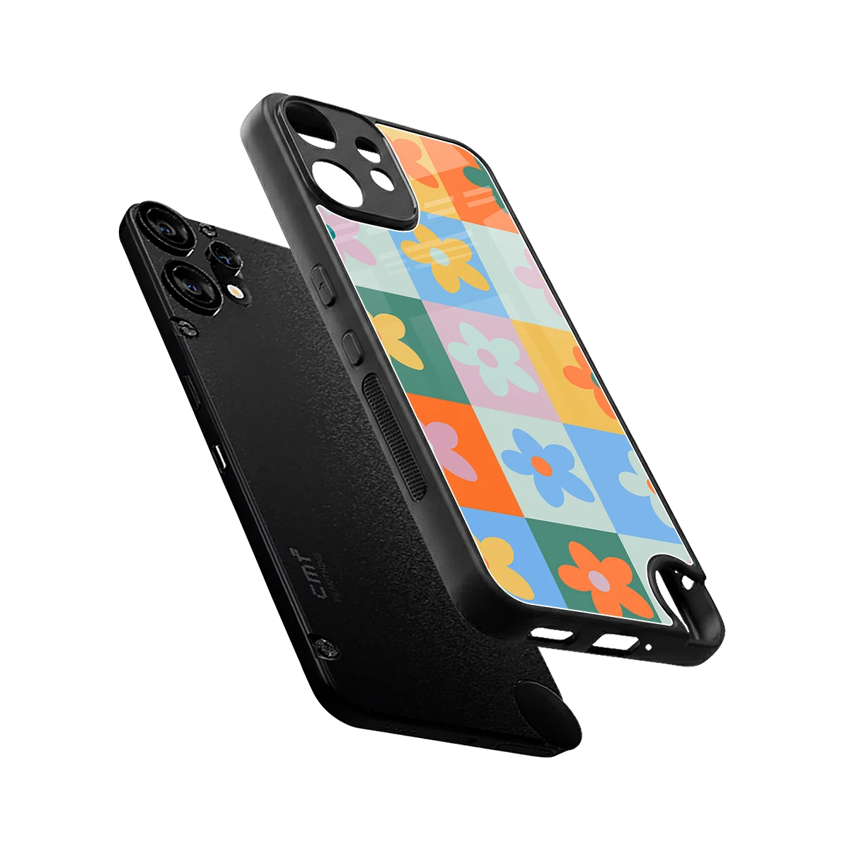 Floral Patchwork sleek cmf nothing phone 2 pro cover with tempered glass back and TPU edges