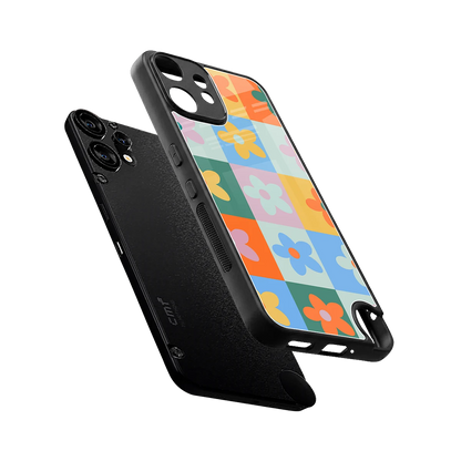 Floral Patchwork sleek cmf nothing phone 2 pro cover with tempered glass back and TPU edges