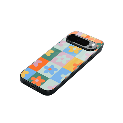 Floral Patchwork stylish phone case for google pixel 10 pro xl | glossy glass and slim fit