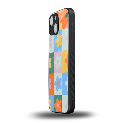 Floral Patchwork iphone 13 mini mobile cover | shockproof glass phone case