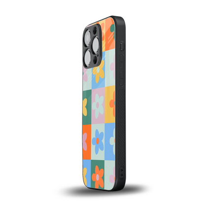 Floral Patchwork iphone 13 pro mobile cover | shockproof glass phone case