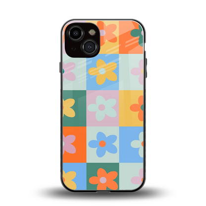 Floral Patchwork back phone cover | glass case for iphone 13