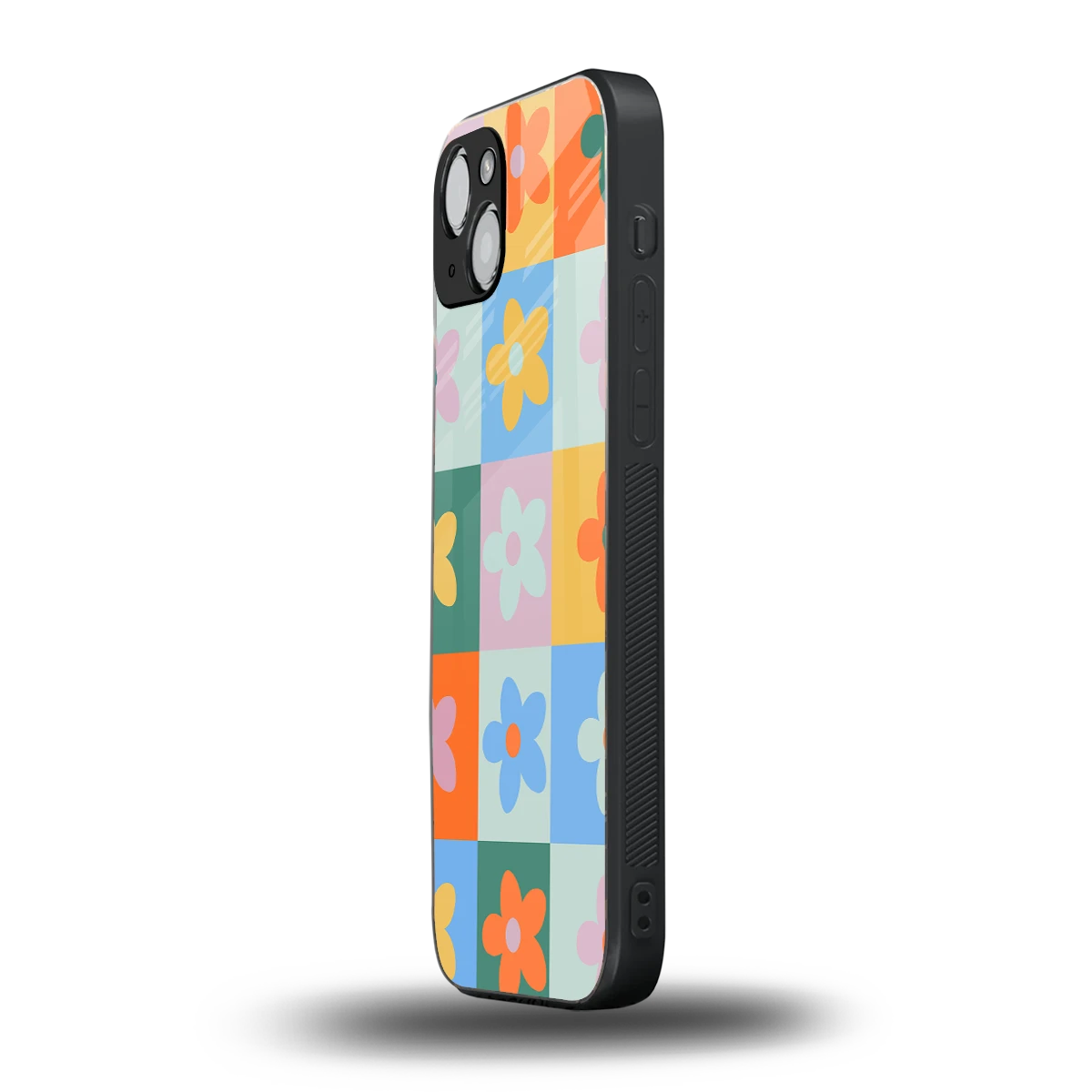 Floral Patchwork iphone 15 mobile cover | shockproof glass phone case