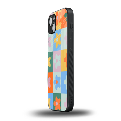 Floral Patchwork iphone 15 mobile cover | shockproof glass phone case