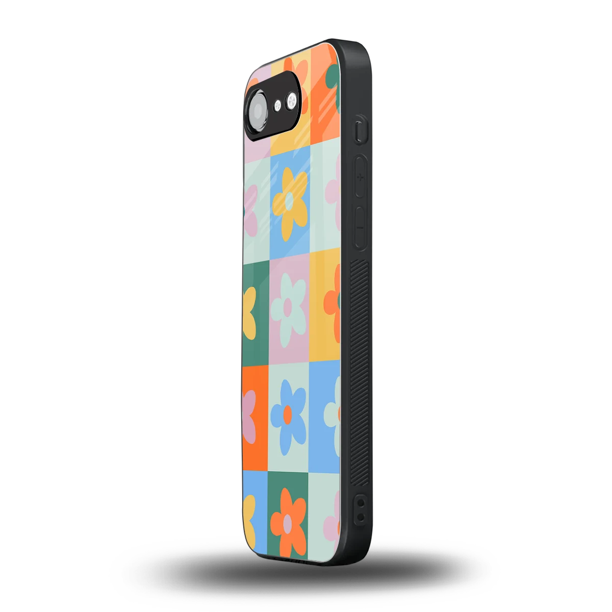 Floral Patchwork iphone 16e mobile cover | shockproof glass phone case