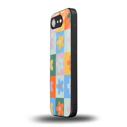 Floral Patchwork iphone 16e mobile cover | shockproof glass phone case