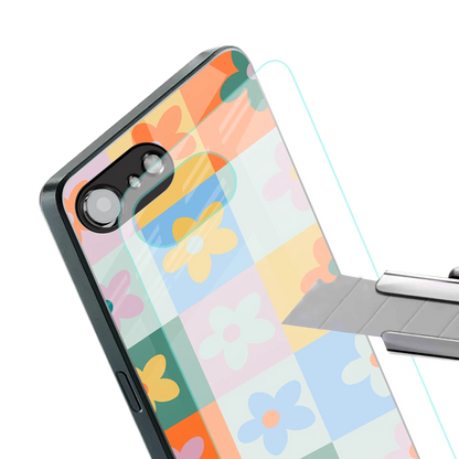 Floral Patchwork stylish phone case for iphone 16e | glossy glass and slim fit
