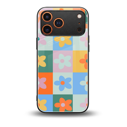 Floral Patchwork back phone cover | glass case for iphone 17 pro max