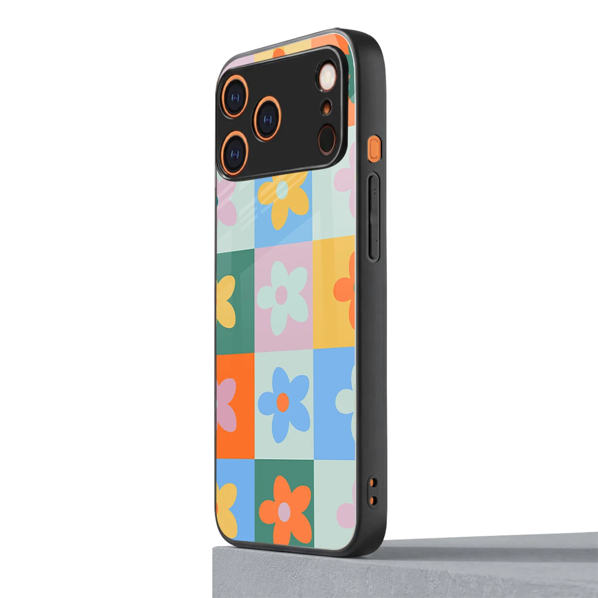 Floral Patchwork iphone 17 pro max mobile cover | shockproof glass phone case
