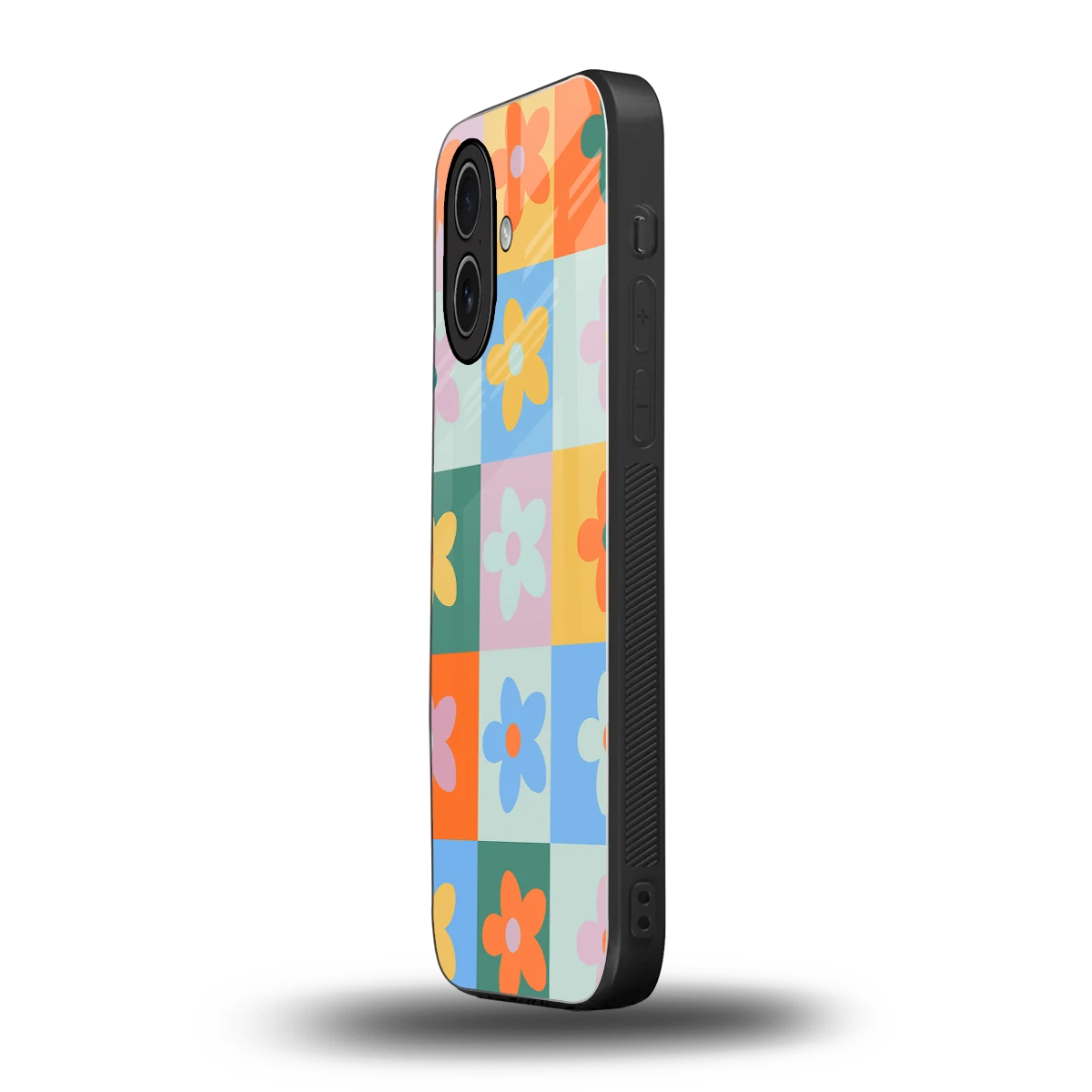 Floral Patchwork iphone 17 mobile cover | shockproof glass phone case