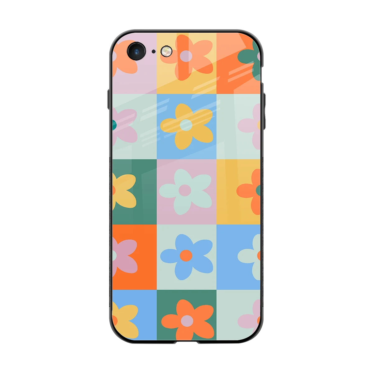 Floral Patchwork back phone cover | glass case for iphone 7