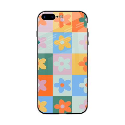 Floral Patchwork back phone cover | glass case for iphone 7 plus