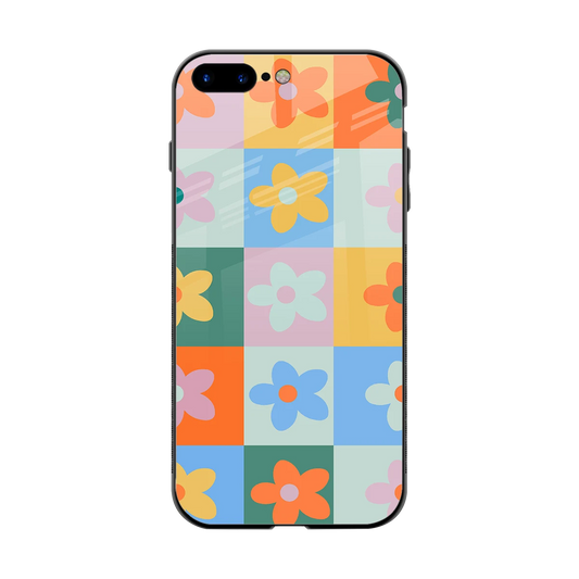 Floral Patchwork back phone cover | glass case for iphone 7 plus