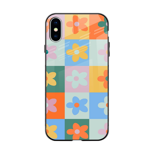 Floral Patchwork back phone cover | glass case for iphone x