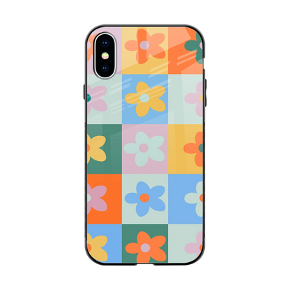 Floral Patchwork back phone cover | glass case for iphone xs