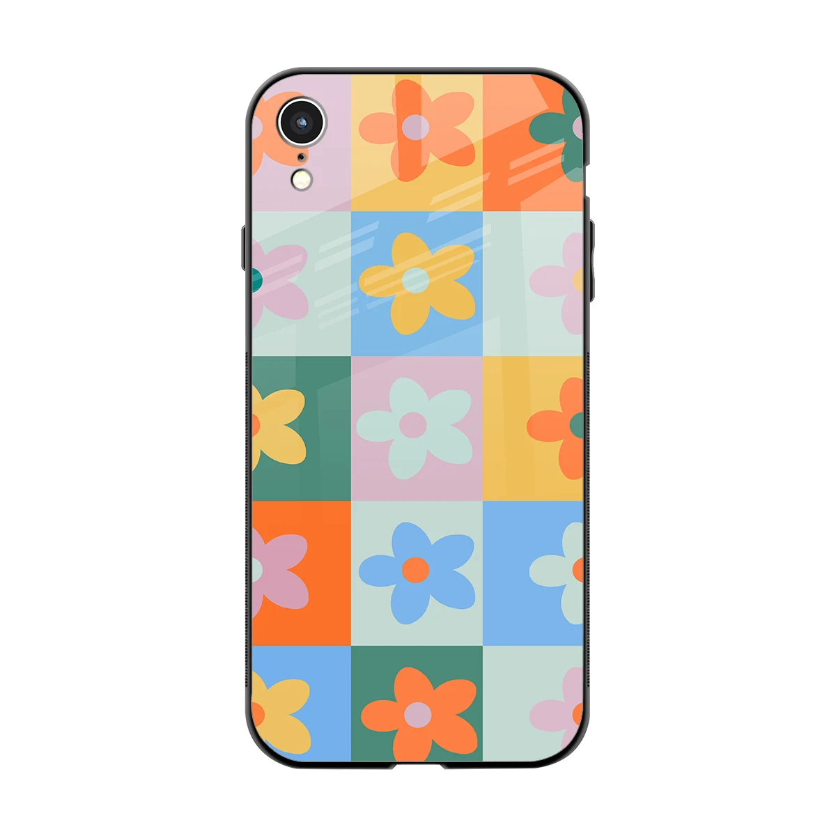 Floral Patchwork back phone cover | glass case for iphone xr
