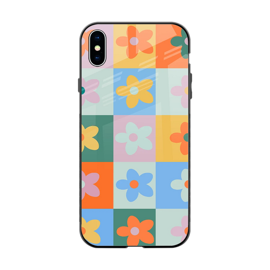 Floral Patchwork back phone cover | glass case for iphone xs max