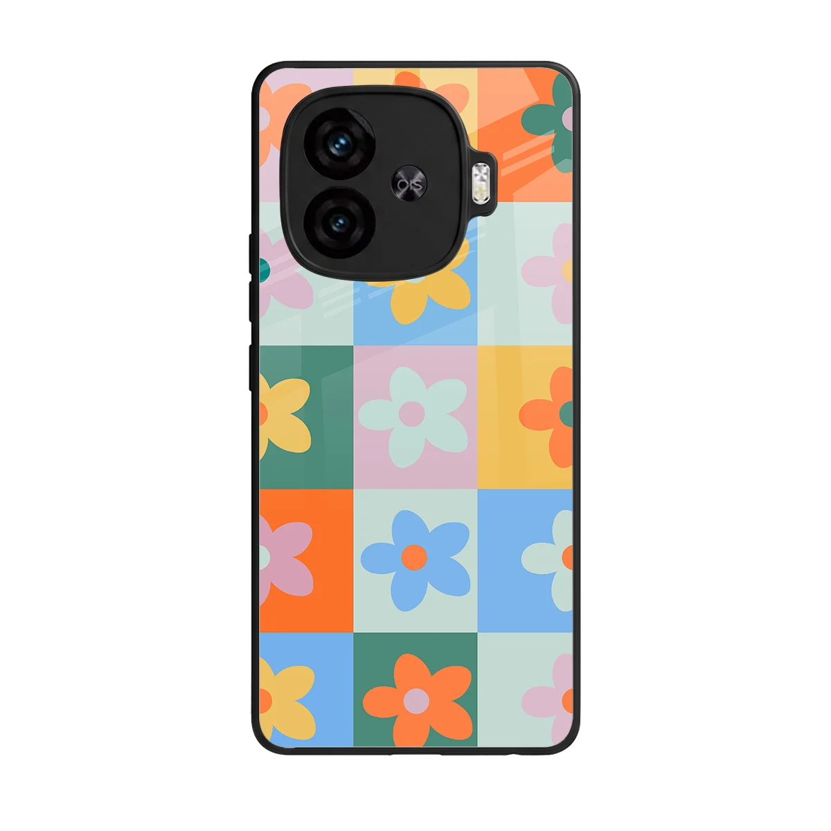 Floral Patchwork back phone cover | glass case for iqoo neo 10r 5g