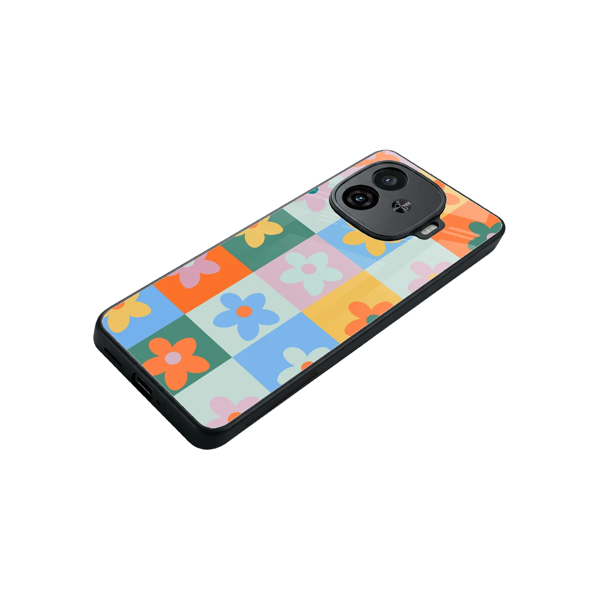 Floral Patchwork stylish phone case for iqoo neo 10r 5g | glossy glass and slim fit