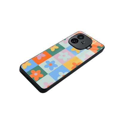 Floral Patchwork stylish phone case for iqoo neo 10r 5g | glossy glass and slim fit