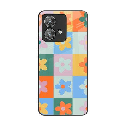 Floral Patchwork back phone cover | glass case for motorola edge 40 neo 5g