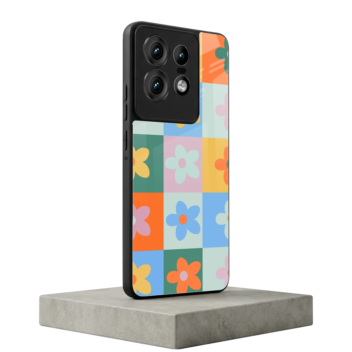 Floral Patchwork motorola edge 50 pro mobile cover | shockproof glass phone case