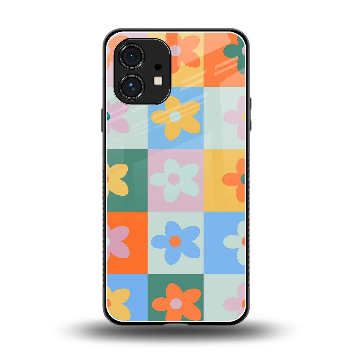 Floral Patchwork back phone cover | glass case for nothing phone 1