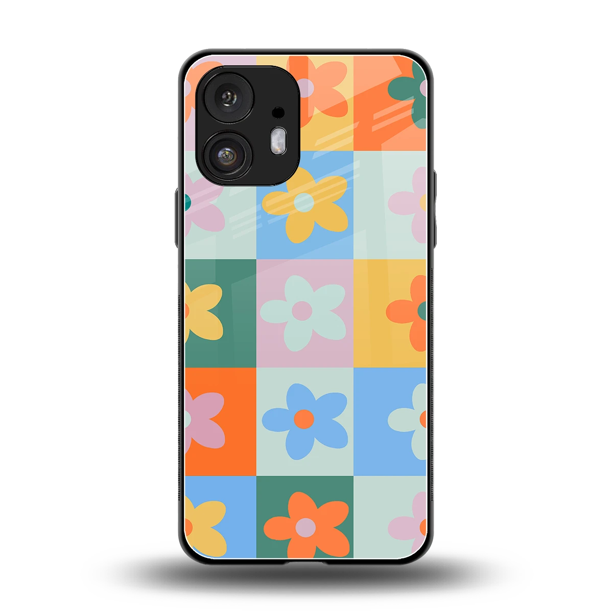 Floral Patchwork back phone cover | glass case for nothing phone 2