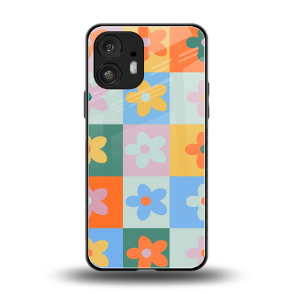 Floral Patchwork back phone cover | glass case for nothing phone 2