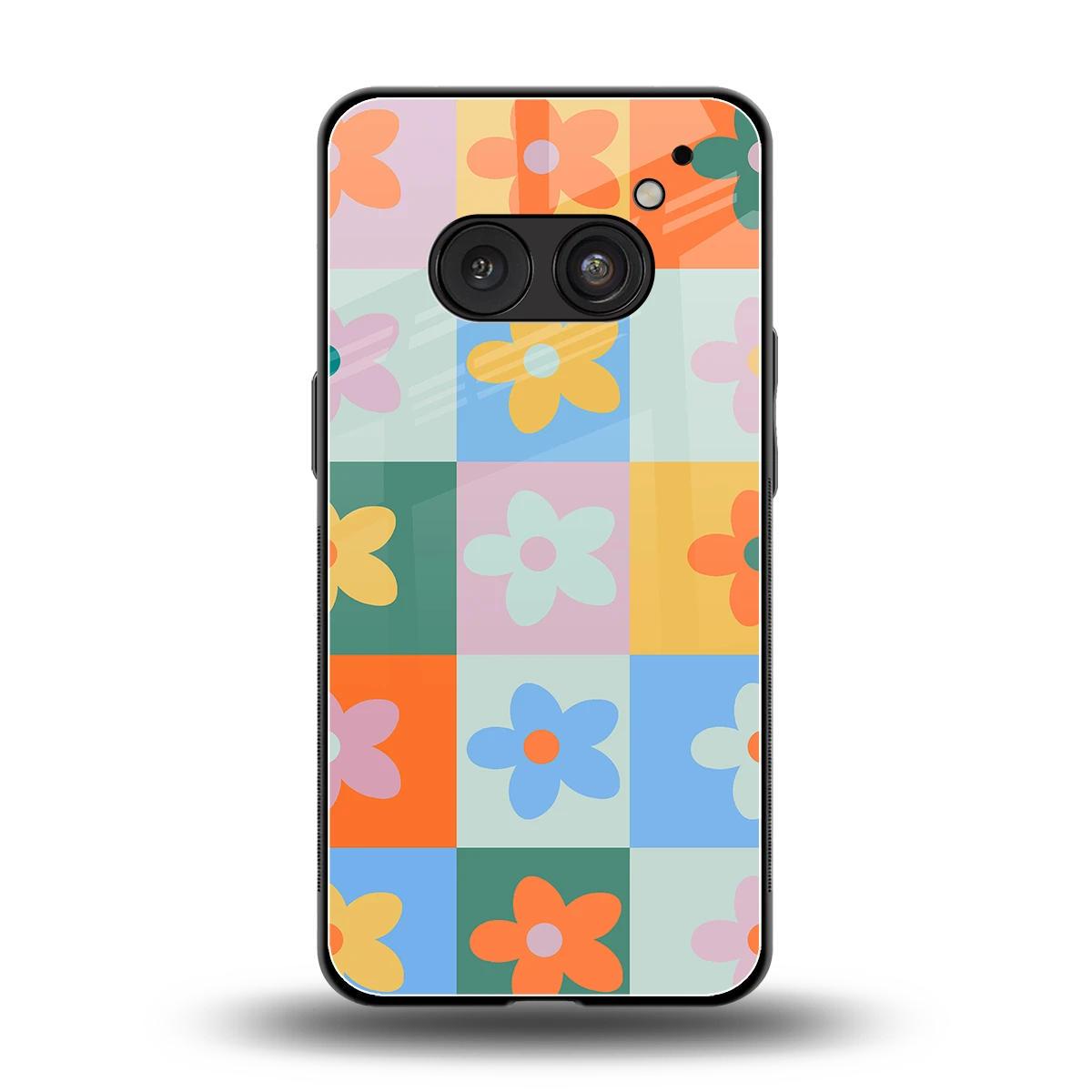 Floral Patchwork back phone cover | glass case for nothing phone 2a
