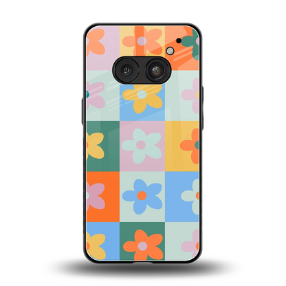 Floral Patchwork back phone cover | glass case for nothing phone 2a