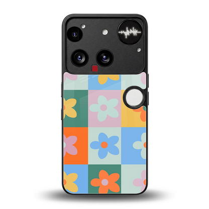 Floral Patchwork back phone cover | glass case for nothing phone 3
