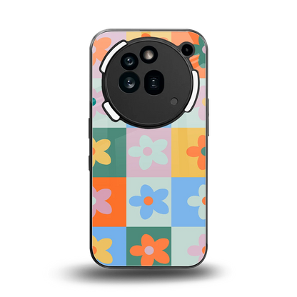 Floral Patchwork back phone cover | glass case for nothing phone 3a pro