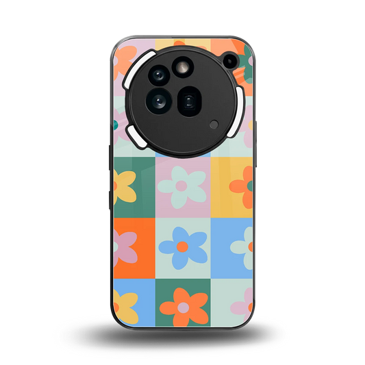 Floral Patchwork back phone cover | glass case for nothing phone 3a pro