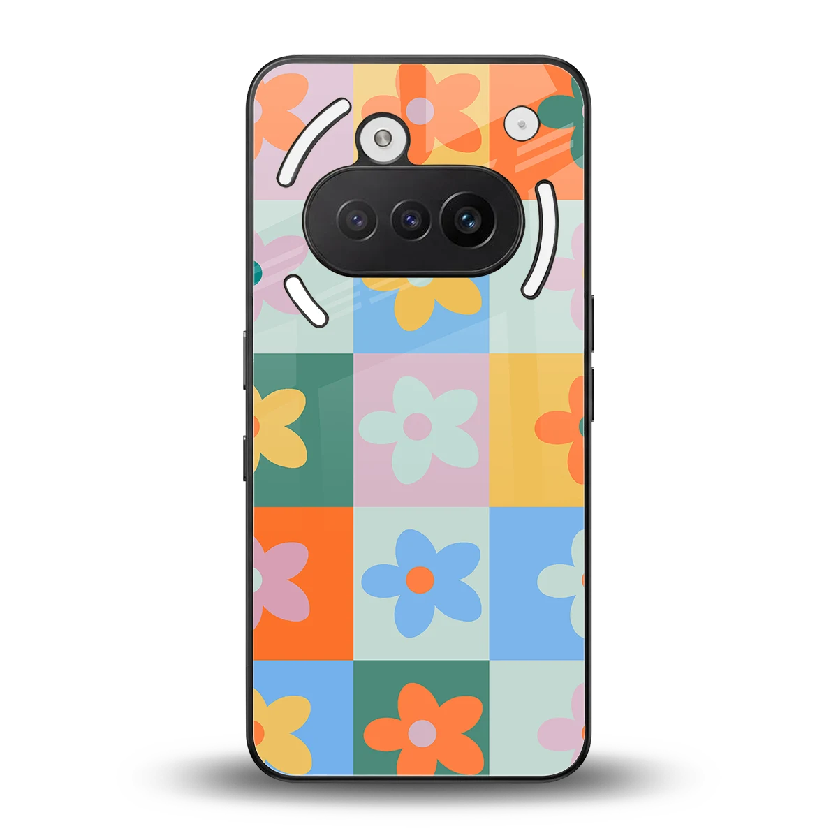 Floral Patchwork back phone cover | glass case for nothing phone 3a