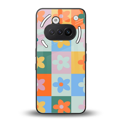 Floral Patchwork back phone cover | glass case for nothing phone 3a