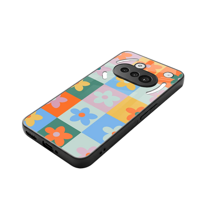 Floral Patchwork stylish phone case for nothing phone 3a | glossy glass and slim fit