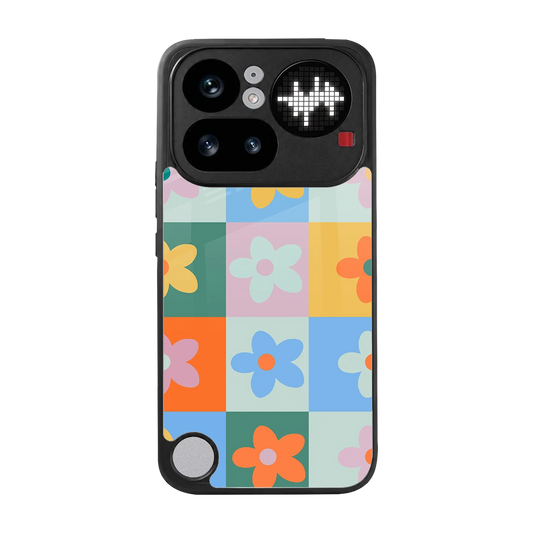 Floral Patchwork back phone cover | glass case for nothing phone 4a pro