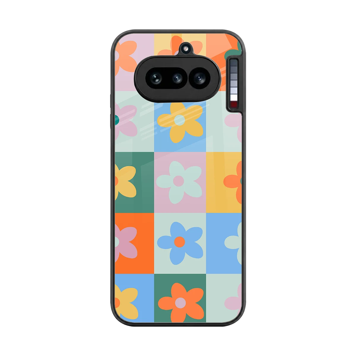 Floral Patchwork back phone cover | glass case for nothing phone 4a
