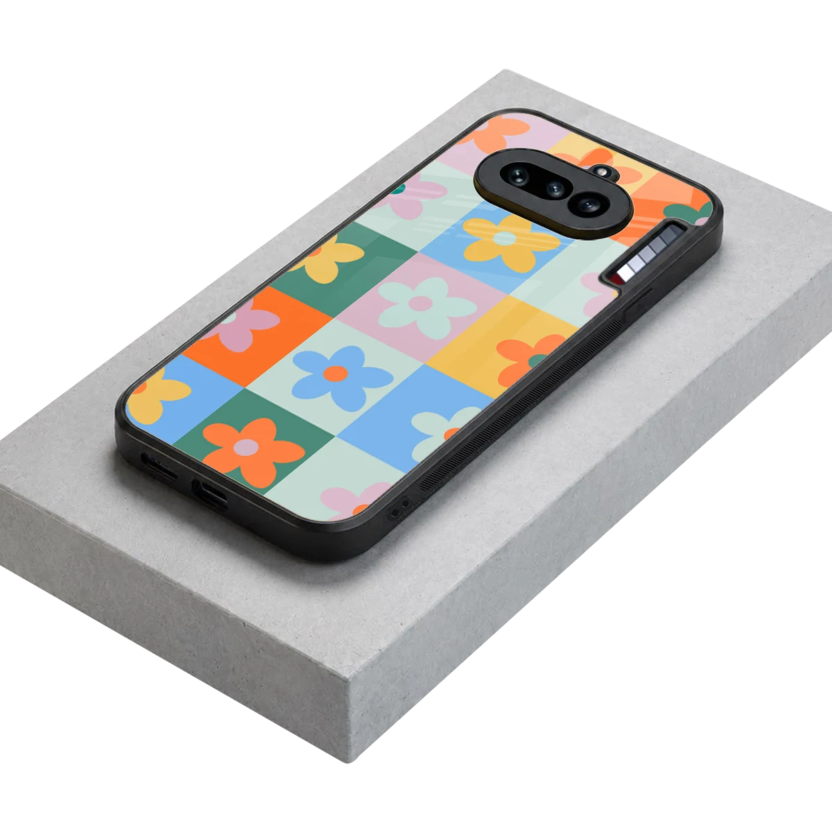 Floral Patchwork stylish phone case for nothing phone 4a | glossy glass and slim fit