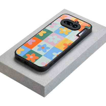 Floral Patchwork stylish phone case for nothing phone 4a | glossy glass and slim fit