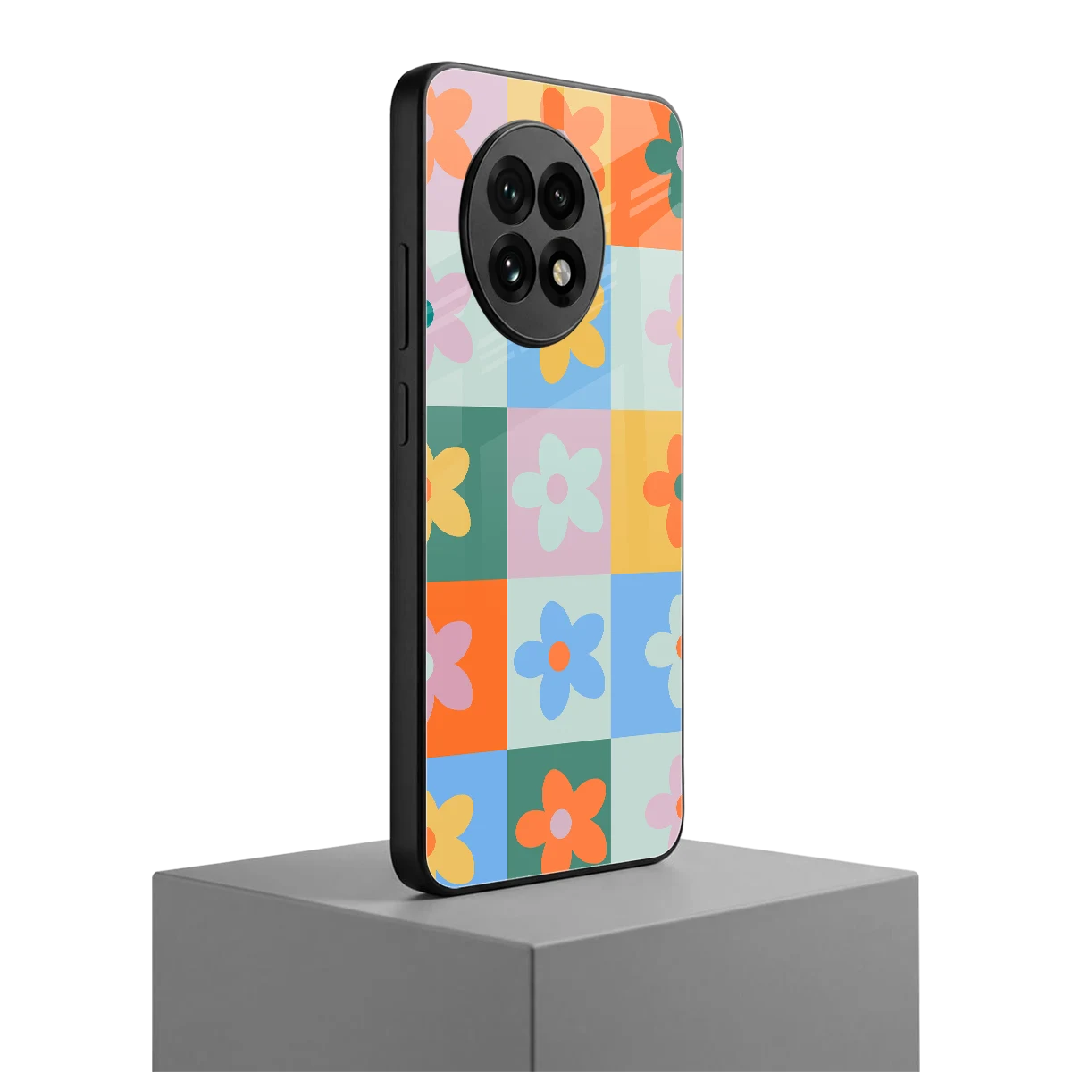 Floral Patchwork oneplus 13r mobile cover | shockproof glass phone case