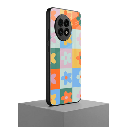 Floral Patchwork oneplus 13r mobile cover | shockproof glass phone case