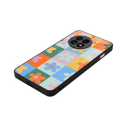 Floral Patchwork stylish phone case for oneplus 13r | glossy glass and slim fit