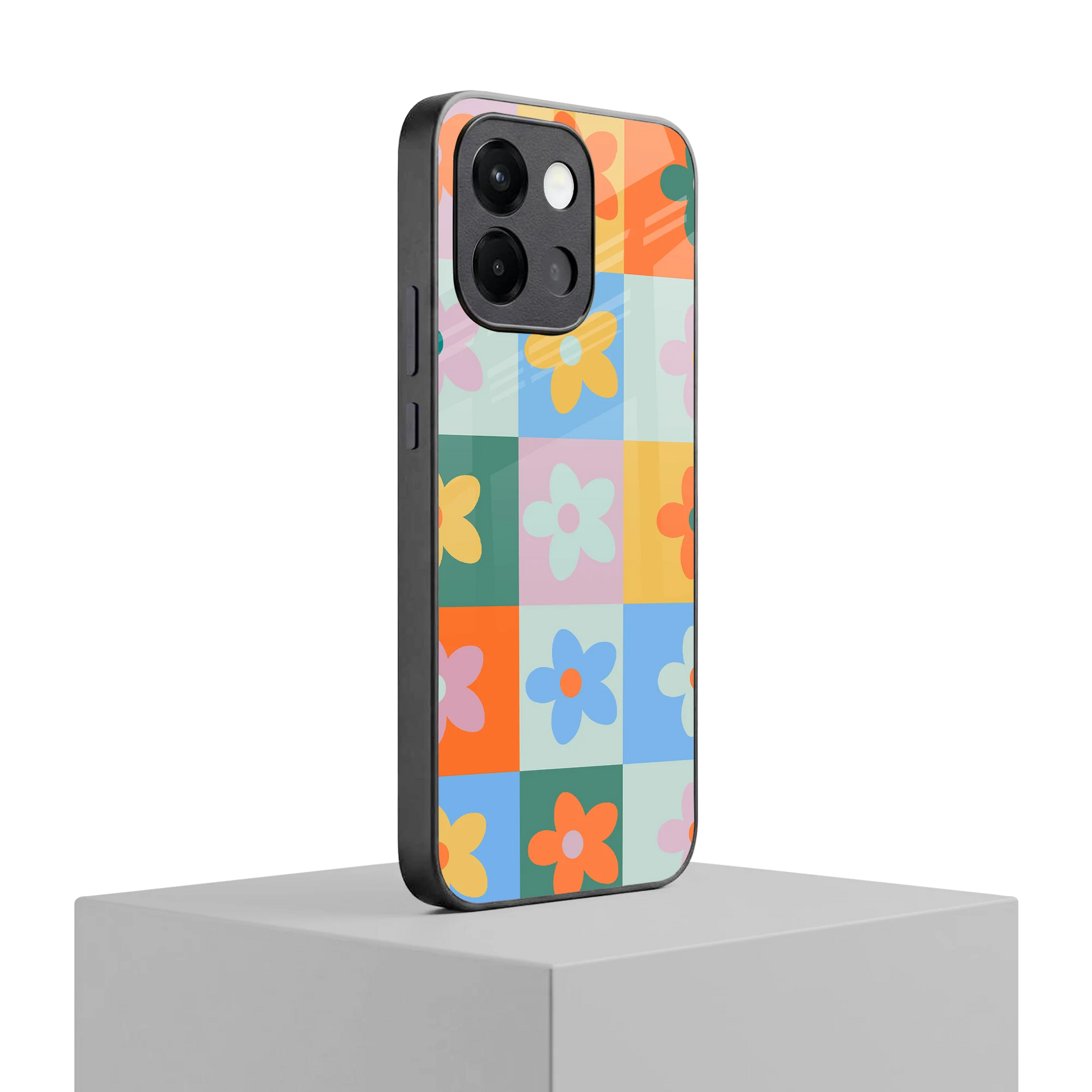Floral Patchwork oneplus 13s mobile cover | shockproof glass phone case
