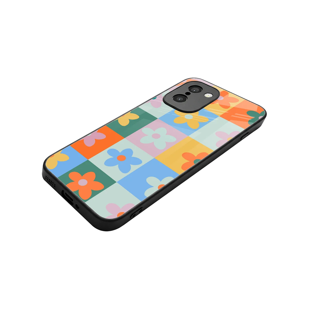 Floral Patchwork stylish phone case for oneplus 15r | glossy glass and slim fit