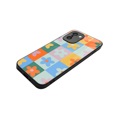 Floral Patchwork stylish phone case for oneplus 15r | glossy glass and slim fit