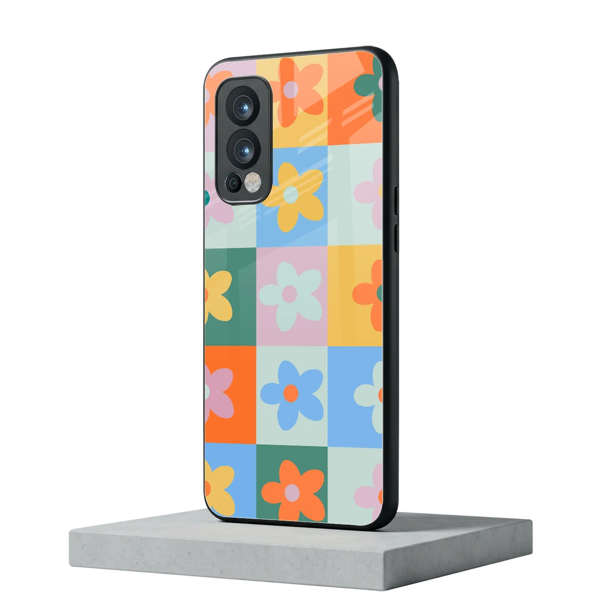 Floral Patchwork oneplus nord 2 mobile cover | shockproof glass phone case
