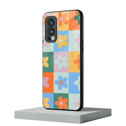 Floral Patchwork oneplus nord 2 mobile cover | shockproof glass phone case