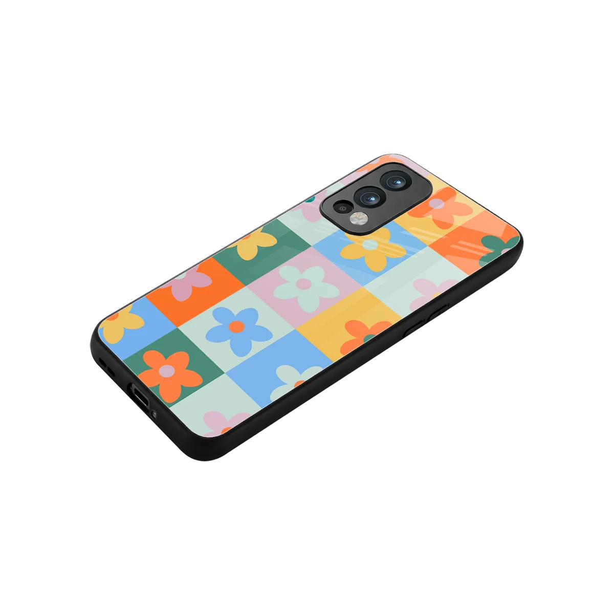 Floral Patchwork stylish phone case for oneplus nord 2 | glossy glass and slim fit